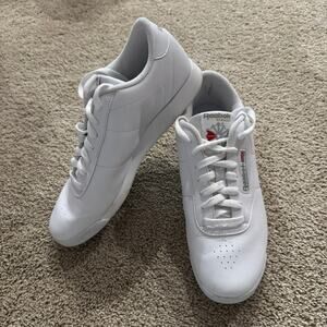 Reebok Classics Princess Gym Shoes Lace Up Sneakers White Women's Size 10